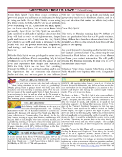 June 8, 2014 - Holy Trinity Catholic Church