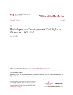 The Independent Development of Civil Rights in Minnesota: 1849