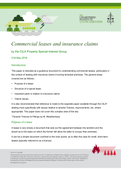 Commercial leases and insurance claims