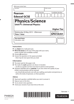 Unit P1 1H - June 2015 (PDF | 364.9 KB) Unit - Edexcel