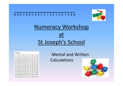 Numeracy Workshop Presentation - St Joseph`s | Catholic Primary