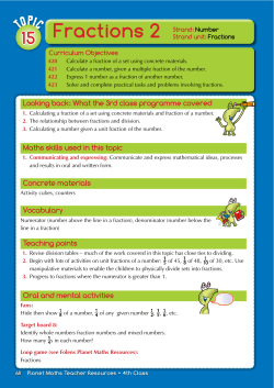 Fractions 2 Strand: Number