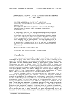 characterisation of lustre compositions from egypt by libs and iba