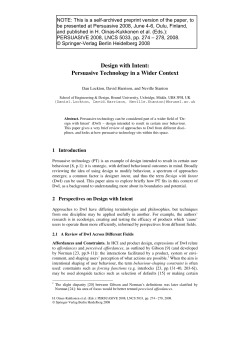 Design with Intent: Persuasive Technology in a Wider Context