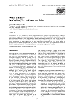 Love`s (Con-)Text in Romeo and Juliet