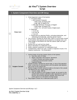 da Vinci S System Overview Script