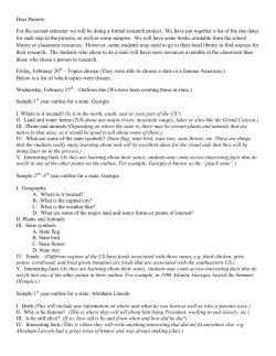 Dear Parents: For the second semester we will be doing a