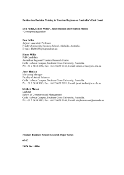 Destination Decision Making in Tourism Regions on Australia`s East