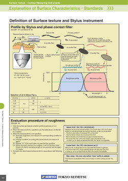 Explanation of Surface Characteristics・Standards