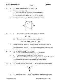 MT365 Examination 2009 Solutions Part 1 Q1 (a) The degree