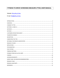 (ftds) user manual - Fitness-to-Drive Screening Measure