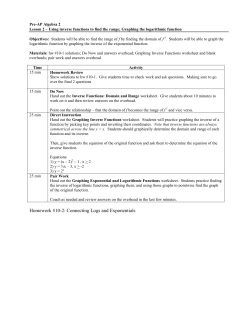 Homework #10-2: Connecting Logs and Exponentials