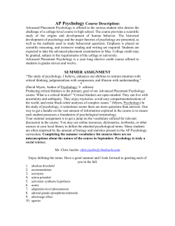 AP Psychology Course Description