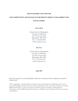 THE ECONOMIC CASE FOR CSR - Alliance for Research on