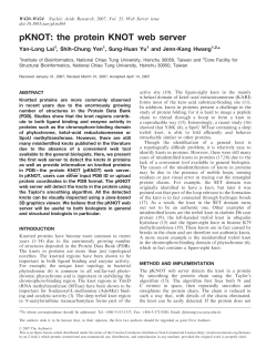 pKNOT: the protein KNOT web server | Nucleic Acids Research