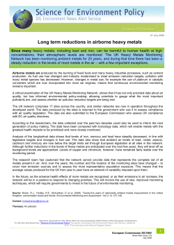 Long term reductions in airborne heavy metals