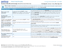 Summary of Benefits and Coverage: Aetna Leap Everyday