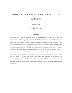 Effects of College Peer Networks on Labor Market Outcomes