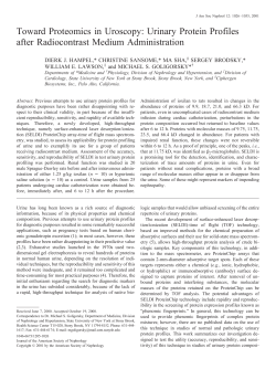 Urinary Protein Profiles after Radiocontrast Medium Administration