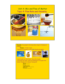 Topic 4 Flow Rate and Viscosity