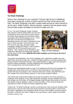 Ten Book Challenge - National Literacy Trust