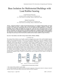 Base Isolation for Multistoried Buildings with Lead Rubber