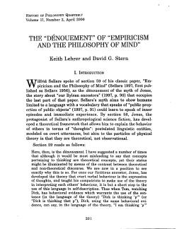 "denouement" of "empiricism and the philosophy