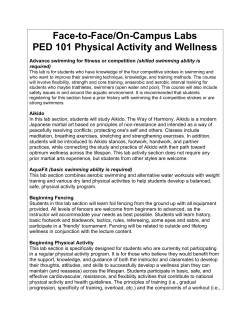 Face-to-Face/On-Campus Labs PED 101 Physical Activity and
