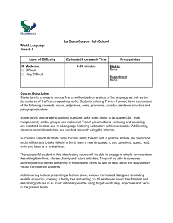 French I - La Costa Canyon