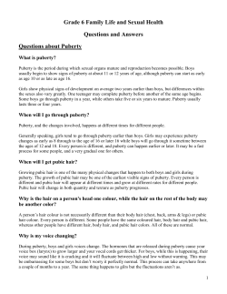 Questions about Puberty