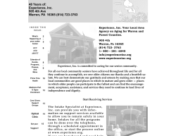 Experience, Inc. 905 4th Ave Warren, PA 16365 (814) 723-3