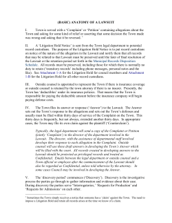 Anatomy of a Lawsuit