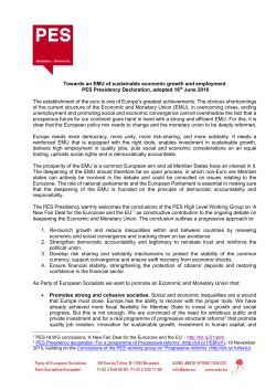 Towards an EMU of sustainable economic growth