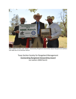 Texas Section Society for Rangeland Management UOutstanding