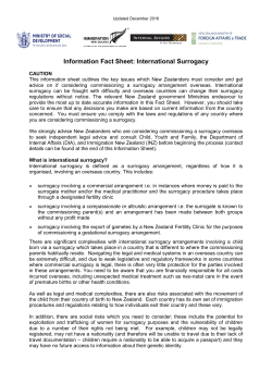 Information Fact Sheet: International Surrogacy