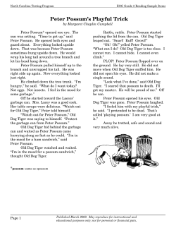 Peter Possum`s Playful Trick - North Carolina Public Schools