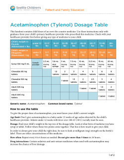 Acetaminophen (Tylenol) - Seattle Children`s Hospital