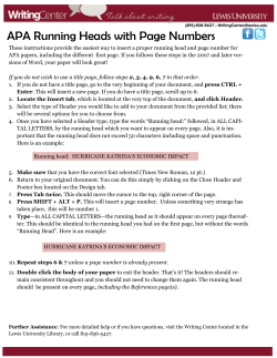 APA Running Heads with Page Numbers