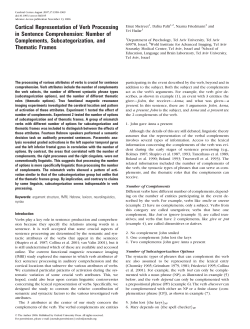Cortical Representation of Verb Processing in Sentence
