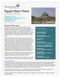 Egypt Open Team - Maranatha Volunteers International