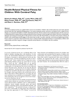 Health-Related Physical Fitness for Children With Cerebral Palsy