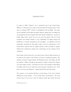 INTRODUCTION In August of 2000, &ldquo;Napster&rdquo; was a household