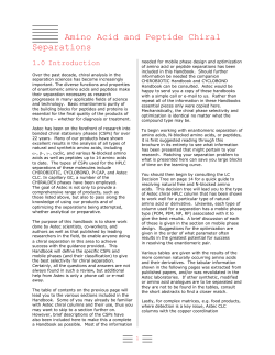 Amino Acid and Peptide Chiral Separations