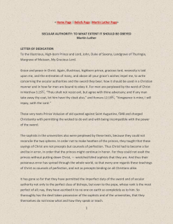 SECULAR AUTHORITY - Our Lord`s Lutheran Church