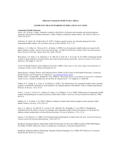 Minnesota Community Health Worker Alliance COMMUNITY