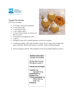 Pumpkin Pie Smoothie (8 8-ounce servings) &bull; 1