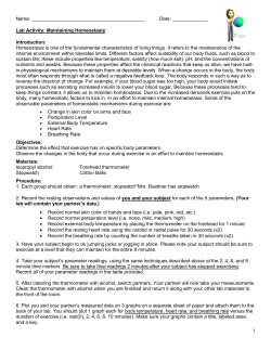 Homeostasis Lab - Rivermont Collegiate
