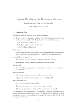 Epistemic Modality and the Dynamics of Discourse