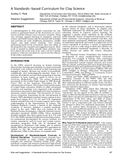 A Standards-based Curriculum for Clay Science