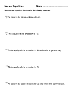 Nuclear Equations Name